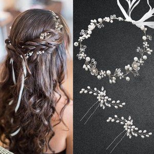 Wedding Headpieces3 Pcs Wedding Tiara Bridal Flower Hair Accessories Hair